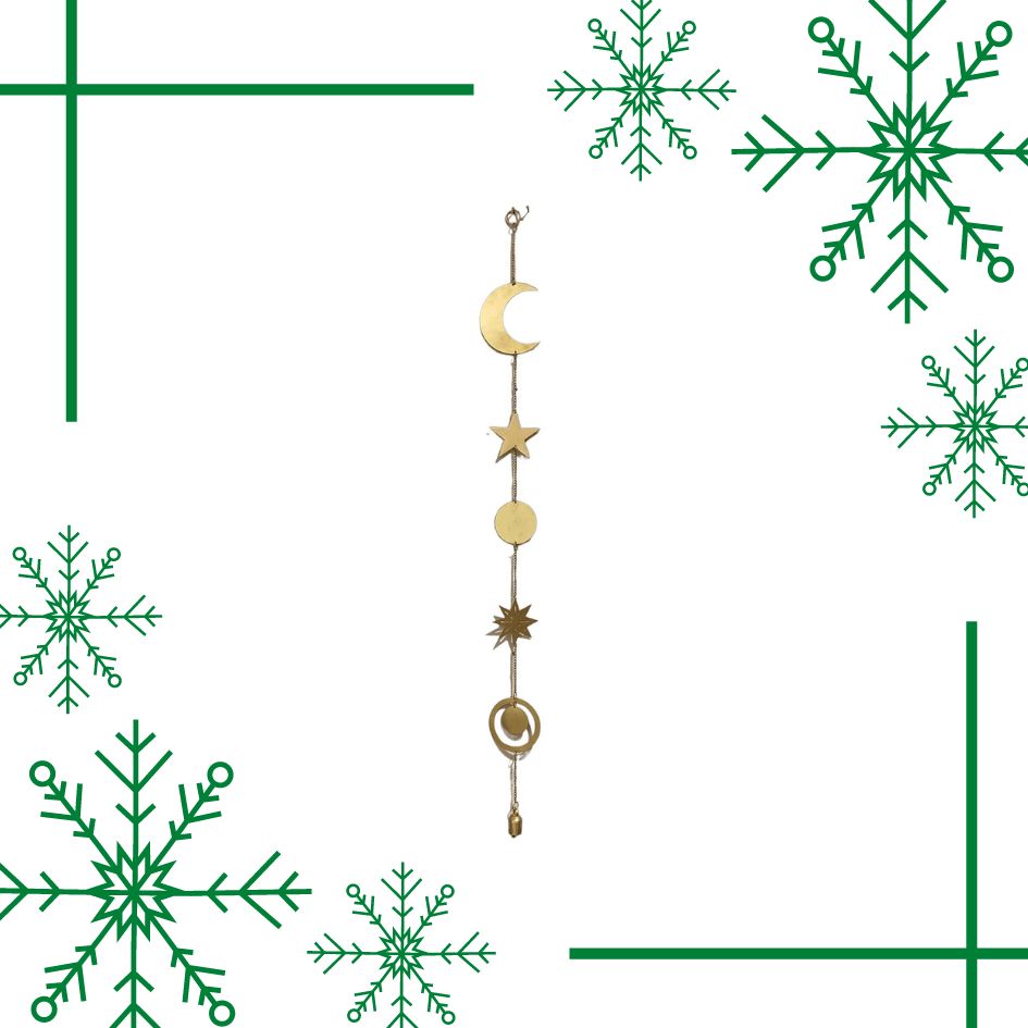decorazione natalizia con campanello in metallo