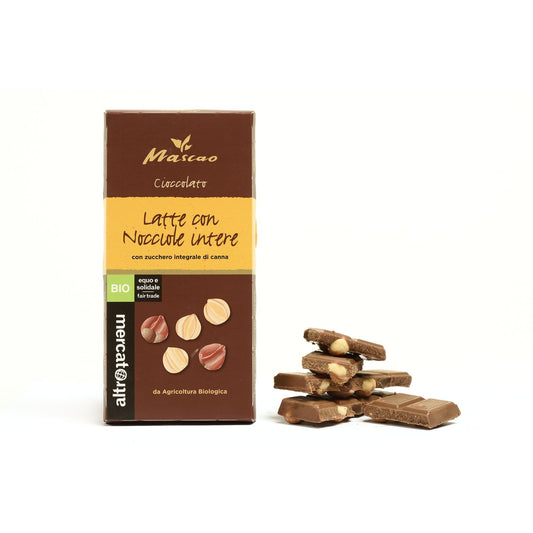 CIOCCOLATO MASCAO AL LATTE-NOCCIOLE INTERE - BIO-100g-ALTROMERCATO