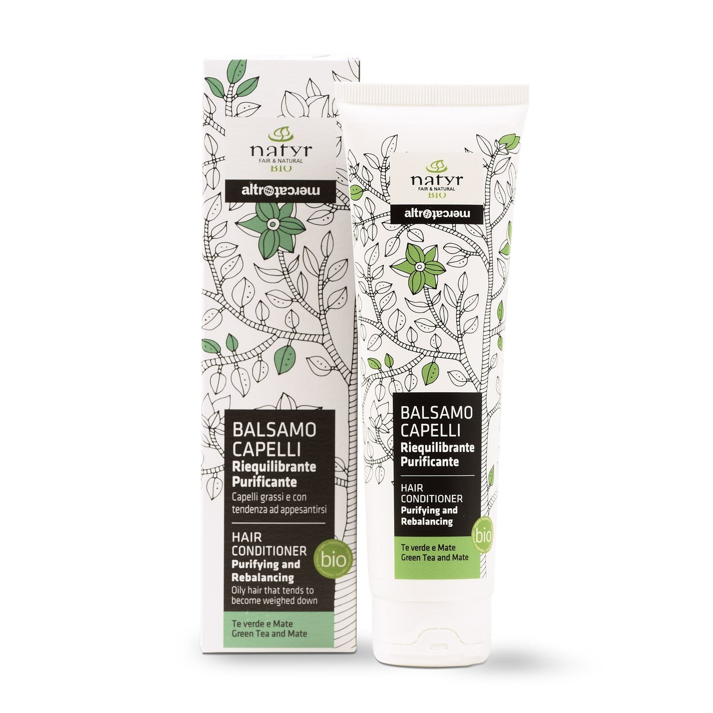 balsamo per capelli te verde purificante bio natyr altromercato
