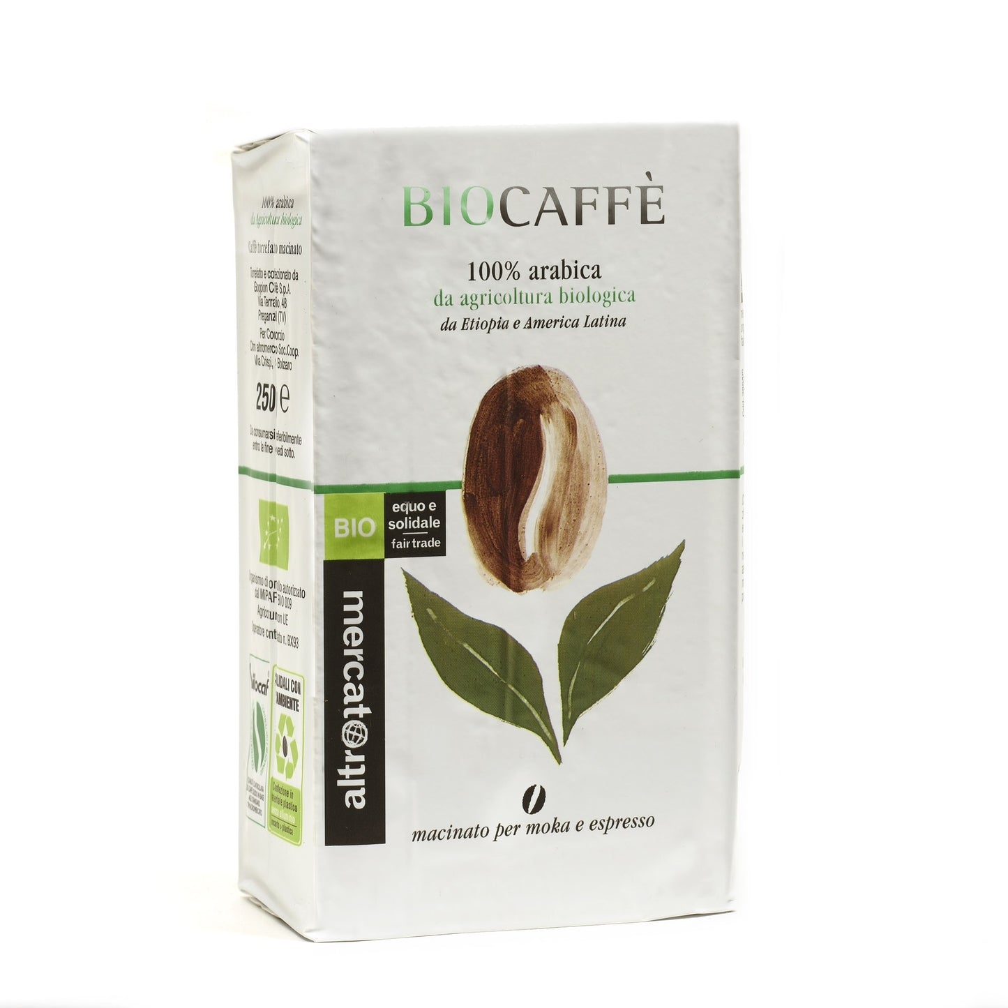 caffè biologico miscela di monorigine etiopia e america latina ad alta digeribilità altromercato