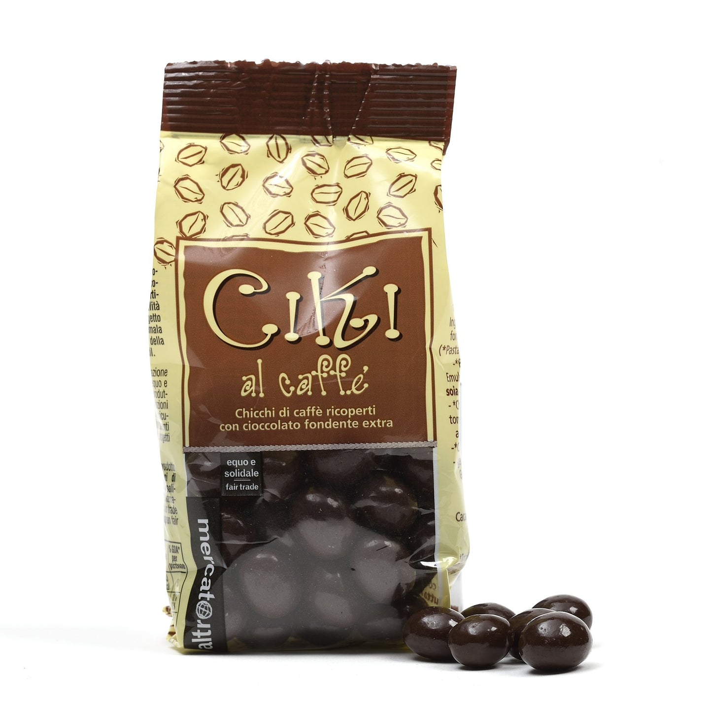 praline di caffè ricoperte da cioccolato fondente altromercato