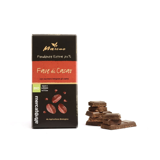 CIOCCOLATO MASCAO FONDENTE EXTRA FAVE DI CACAO - BIO-100 g-ALTROMERCATO