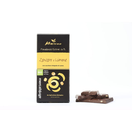 cioccolato fondente biologico con zenzero candito e limone altromercato