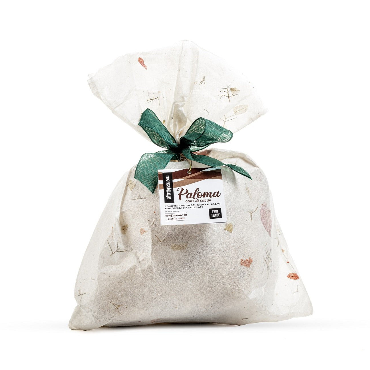 Paoloma cuor di cacao è il nuovo prodotto da forno di Altromercato dedicato alla Pasqua. Un dolce soffice con un cuore cremoso di crema al cacao, una copertura di cioccolato al latte e fondente e decorato con granella di fave di cacao