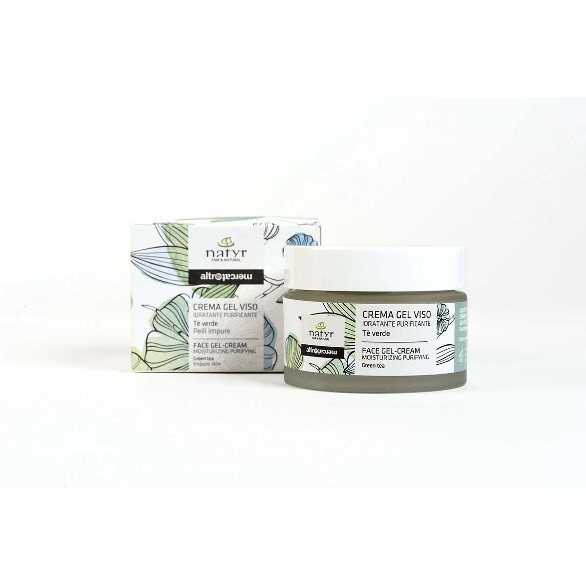 crema gel viso per pelli grasse opacizzante idratante purificante naturale natyr altromercato