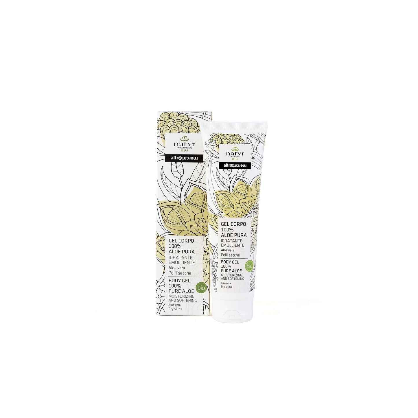 GEL CORPO - ALOE 100% - ALOE VERA - PELLI SECCHE- 150 ml-NATYR