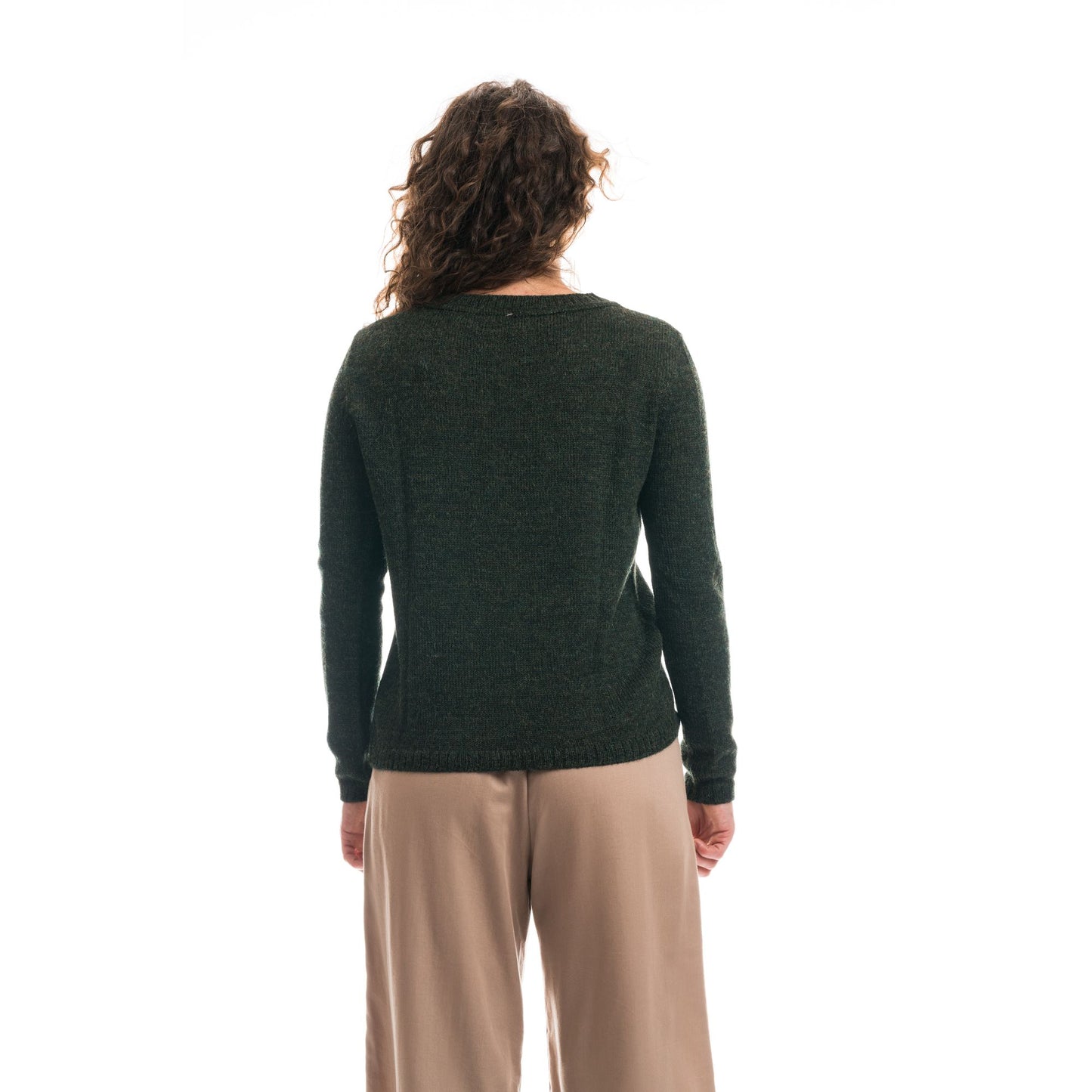 dolcevita classico in pura alpaca verde bosco