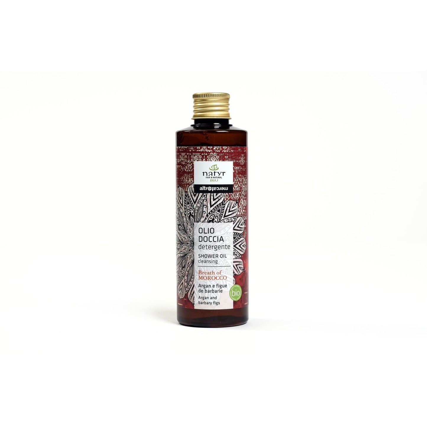 OLIO DOCCIA - ARGAN & FIGUE DE BARBARIE - DETERGENTE - BIO- 200ml-NATYR
