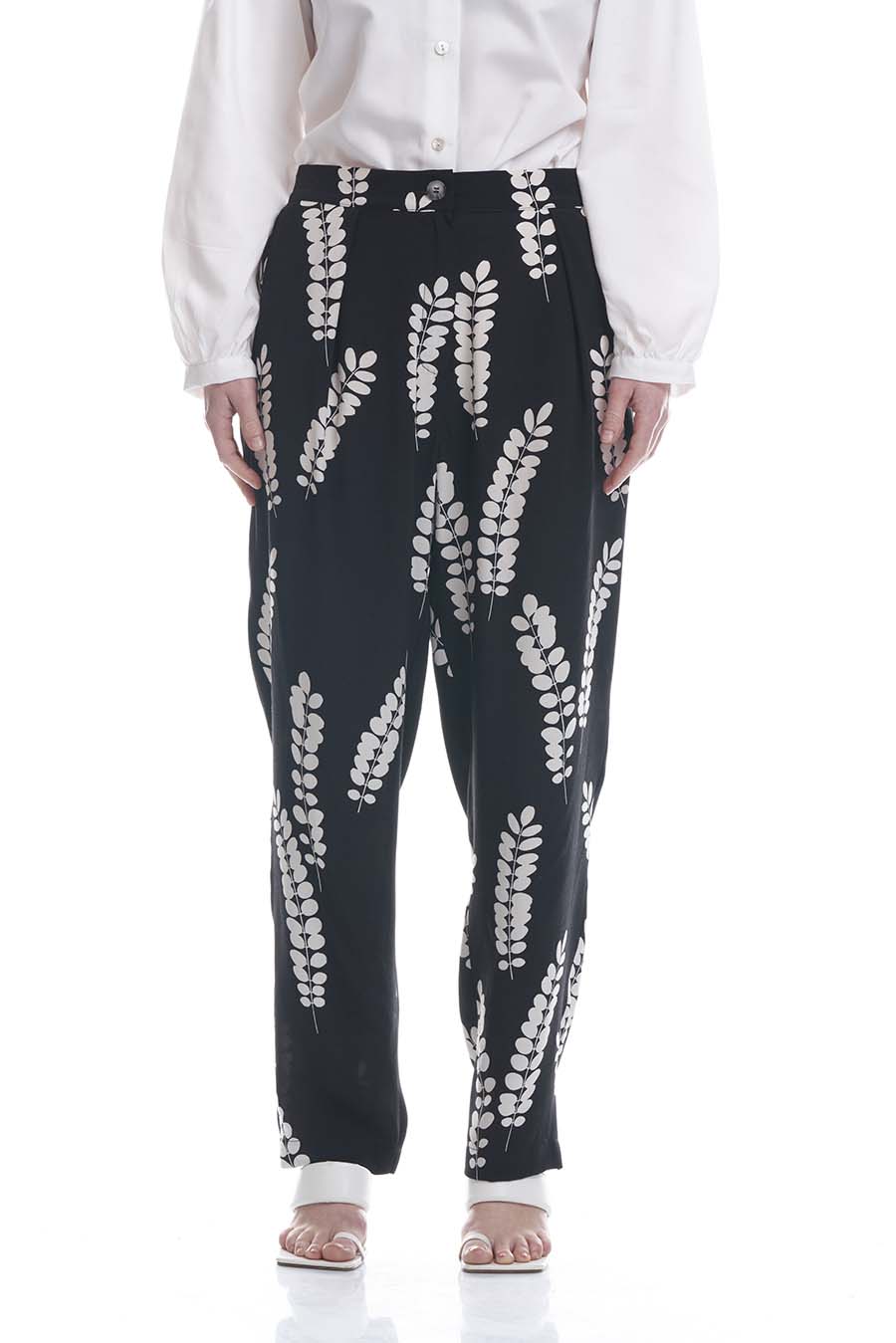 pantalone largo in viscosa