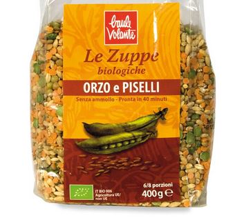 Tempo di cottura: 40 minuti senza ammollo.  Ingredienti: Orzo decorticato 40%, piselli spezzati 20%, lenticchie rosse decorticate 20%, lenticchie verdi 20%.