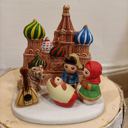 Presepe Russia artigianale in terracotta Libero Mondo