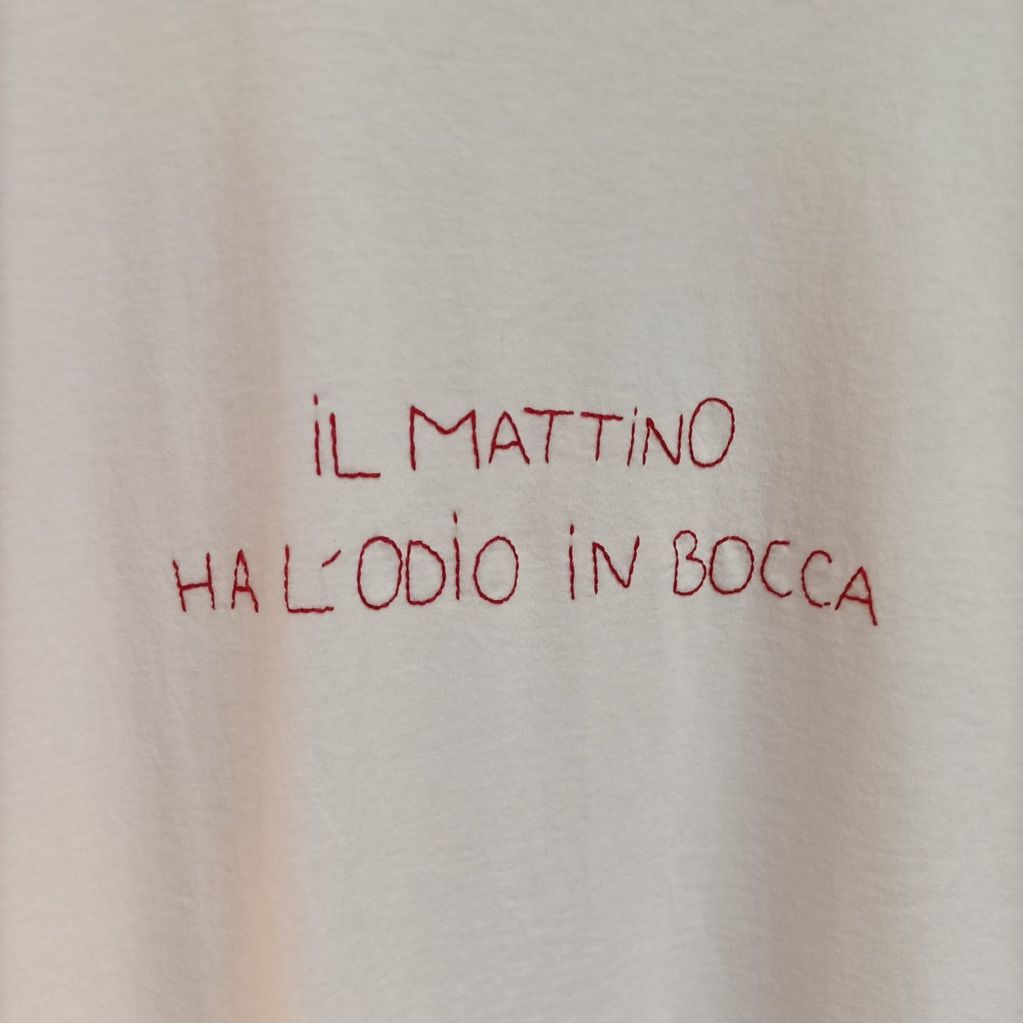 ricamo maglietta: il mattino ha l'odio in bocca