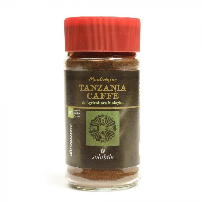 Caffè biologico solubile fatto da grani provenienti dalla Tanzania. Questo caffè rimane robusto e dal sapore deciso ottimo da bere sia freddo che caldo